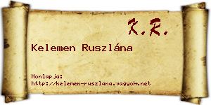 Kelemen Ruszlána névjegykártya
